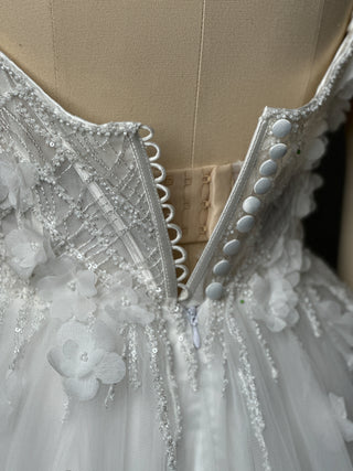 Luxury Floral Lace Wedding Dress A-line Off Shoulder