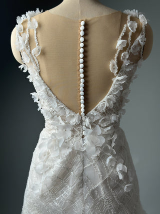 Short Floral Lace Wedding Dress Bridal Mini