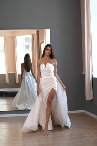 Elegant Mermaid Mikado Wedding Dress Belle with Detachable Train